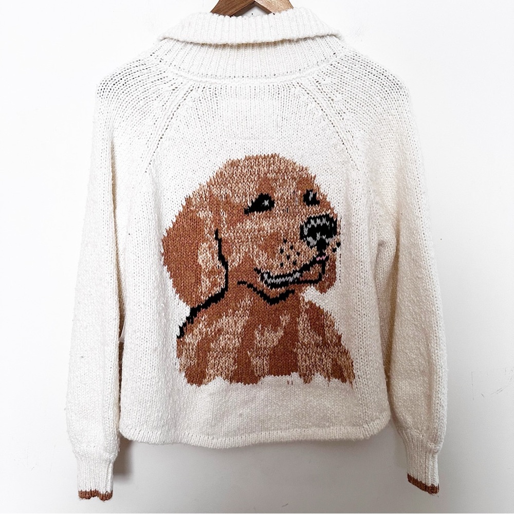Anthropologie The Jesse Dog Icon Cardigan Sweater by Pilcro Golden Retriever - Picture 11 of 15